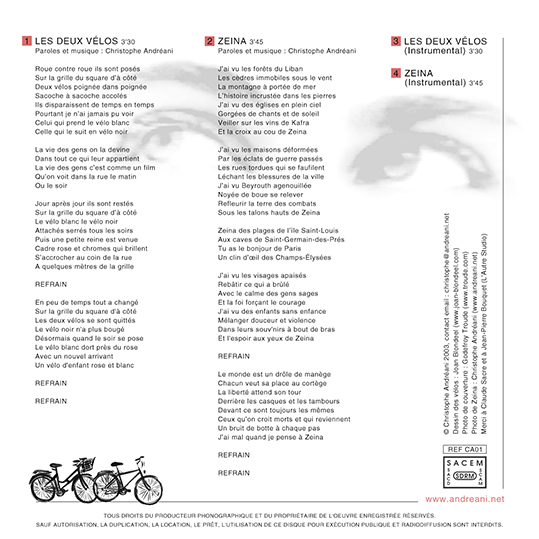 Christophe Andreani Chanson - Single