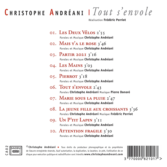 Christophe Andreani Chanson - Tout s'envole